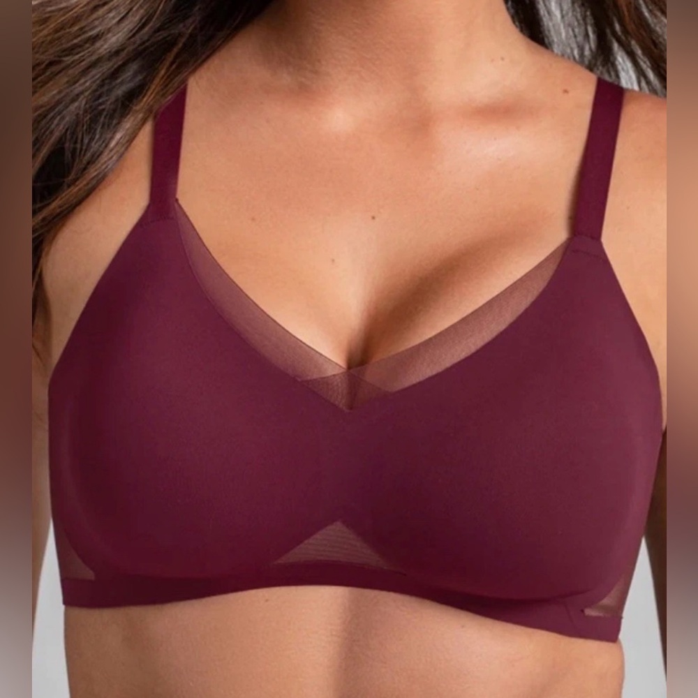 Honeylove Crossover Bra - Maroon Fig Color Size 1X